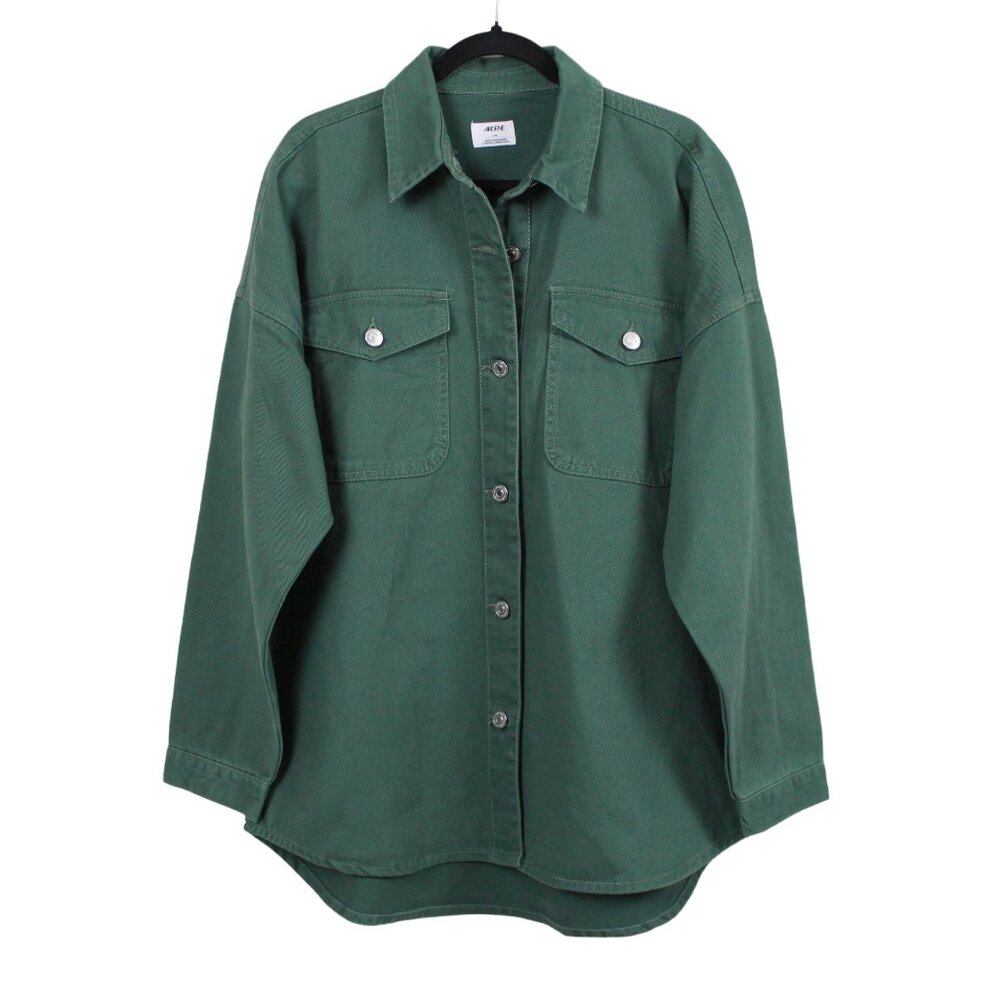 Ardene Green Cotton Twill Shirt Jacket